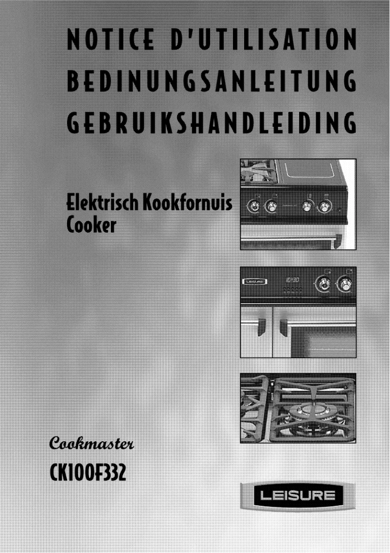 Página 1 del manual Manual de usuario Leisure Cookmaster CK100F332