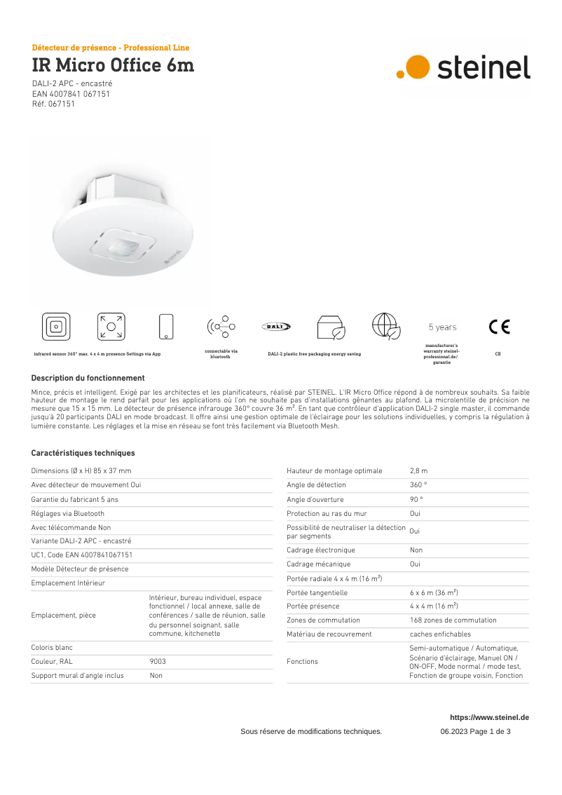 Imagen de la primera página del manual del dispositivo IR Micro Office DALI-2