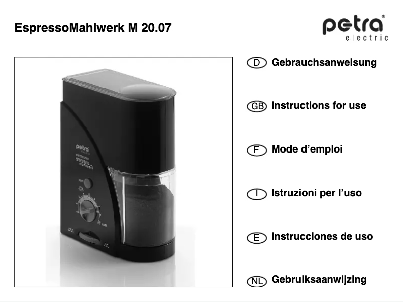 Página 1 del manual Manual de usuario Petra Electric M 20.07