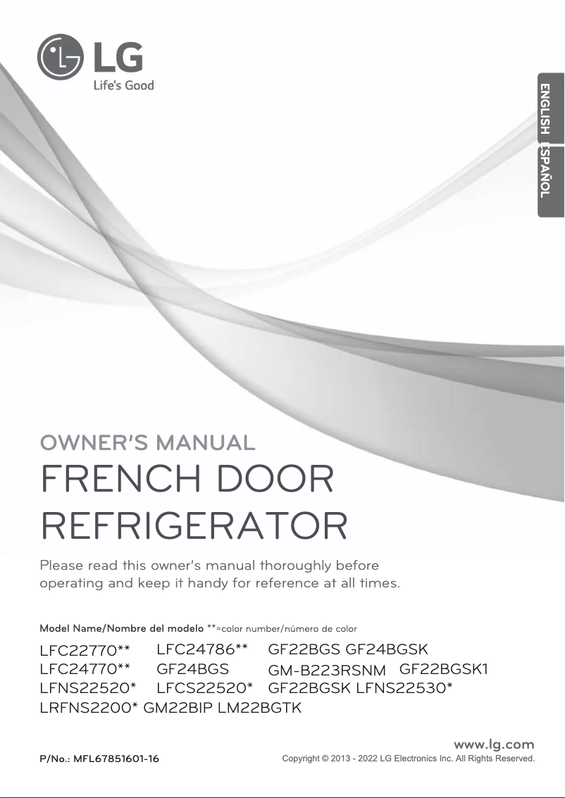 Página nº 1 - Manual de usuario LG LFC24770SB