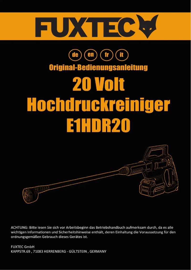 Página nº 1 - Manual de usuario Fuxtec FX-E1HDR20