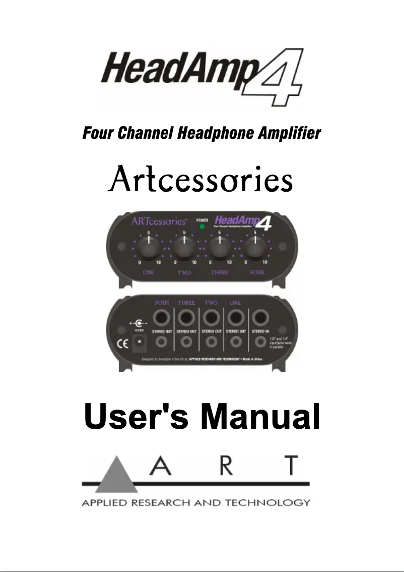 Página nº 1 - Manual de usuario ART HeadAmp 4