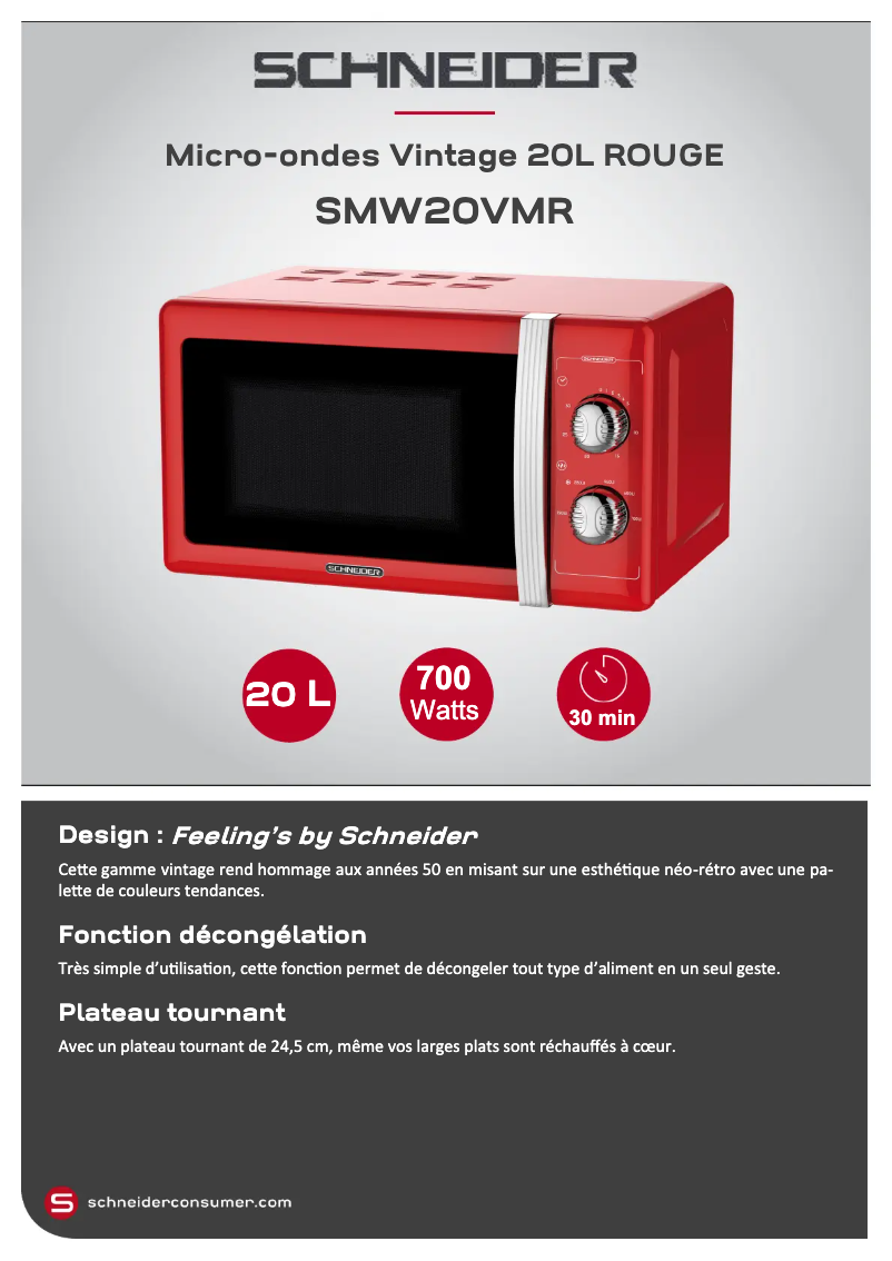 Página 1 del manual Ficha técnica Schneider SMW20VMR