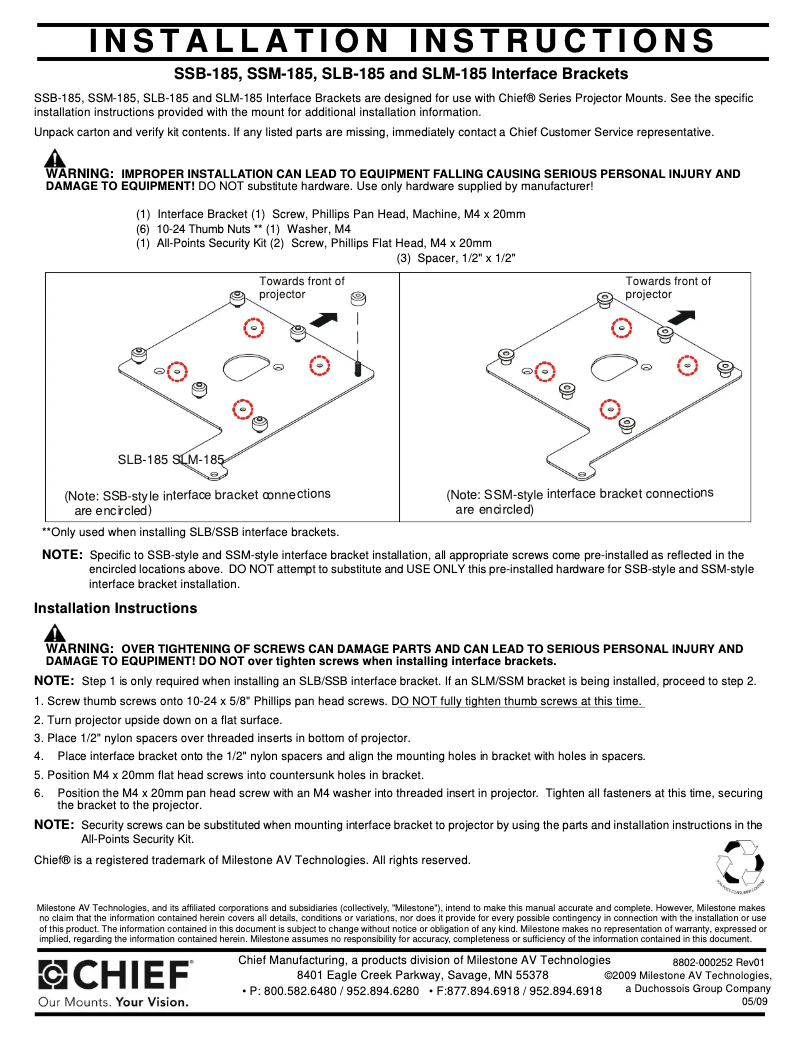 Imagen de la primera página del manual del dispositivo SLB185