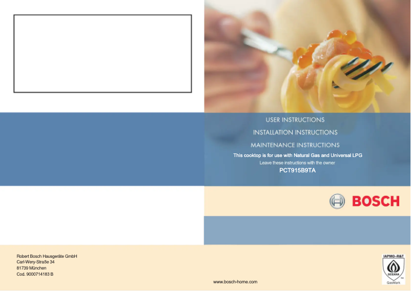 Imagen de la primera página del manual del dispositivo PCT915B9TA