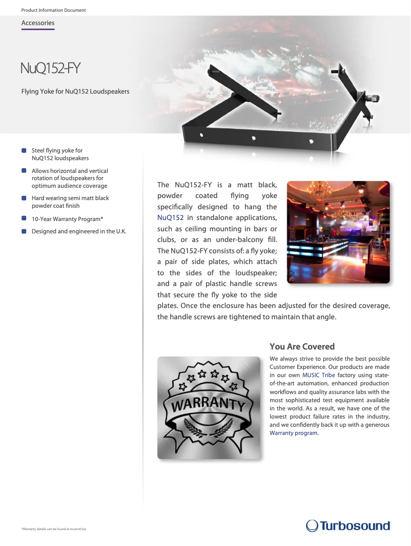 Página 1 del manual Ficha técnica Turbosound NuQ152-FY