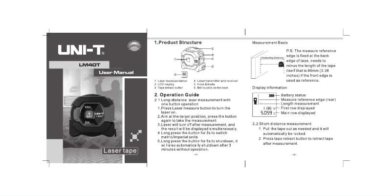 Imagen de la primera página del manual del dispositivo LM40T
