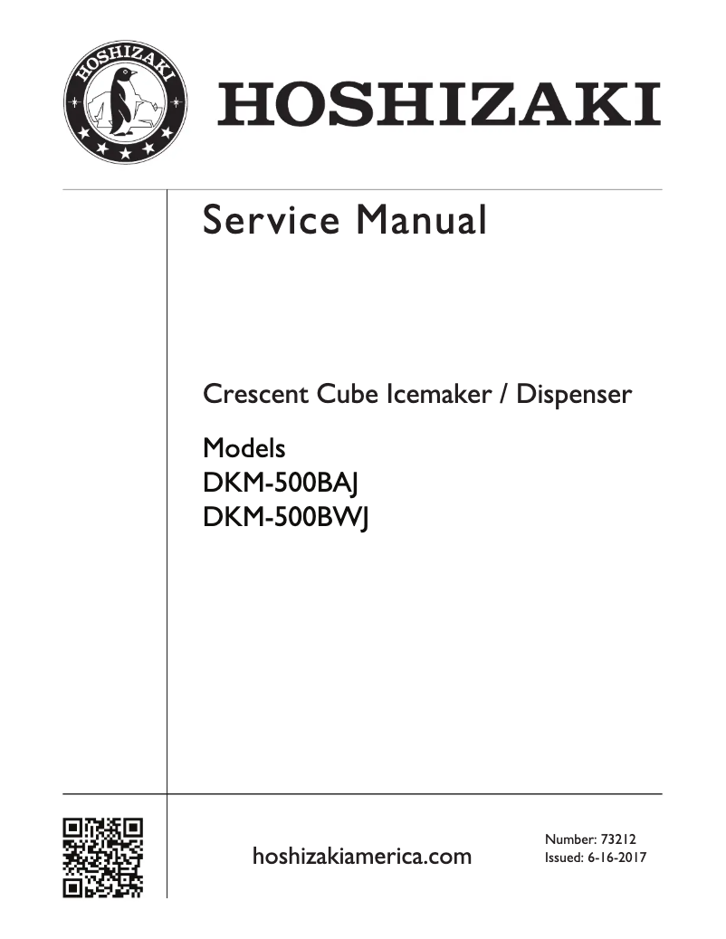Página 1 del manual Manual de usuario Hoshizaki DKM-500BAJ