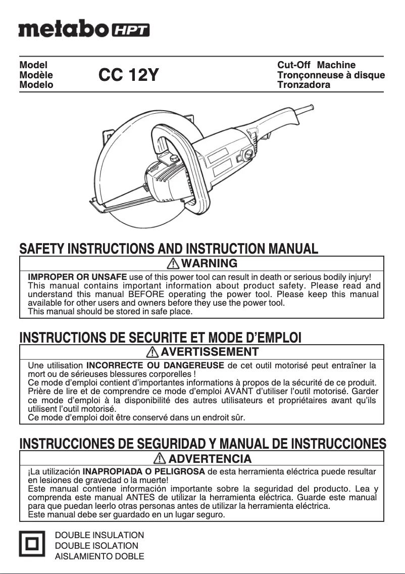 Imagen de la primera página del manual del dispositivo CC12Y