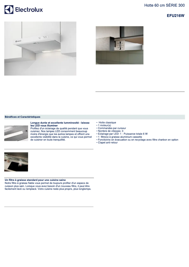 Imagen de la primera página del manual del dispositivo EFU216W