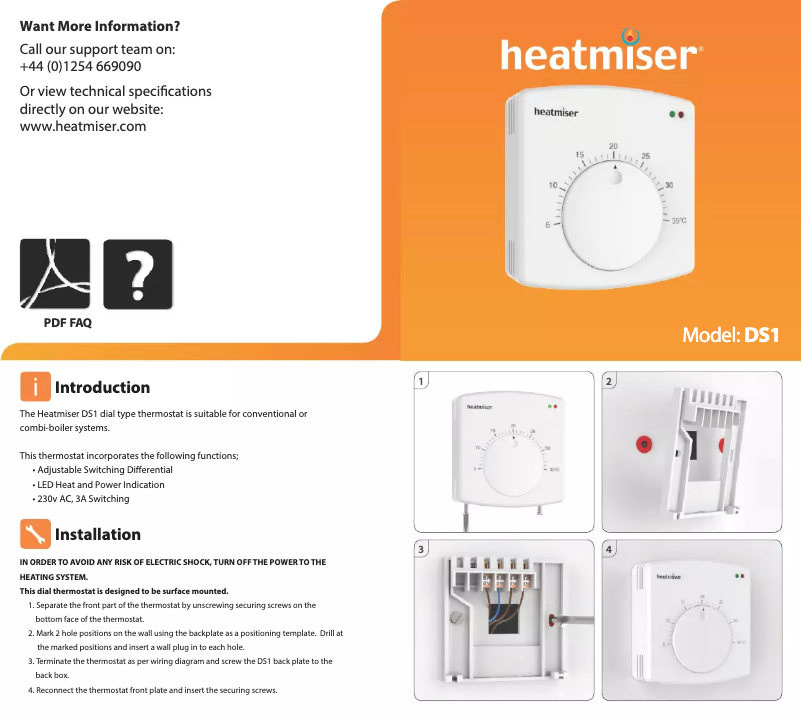 Página 1 del manual Manual de usuario Heatmiser DS1