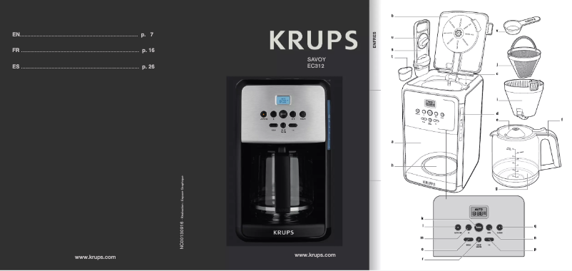 Página 1 del manual Manual de usuario Krups Savoy EC3120