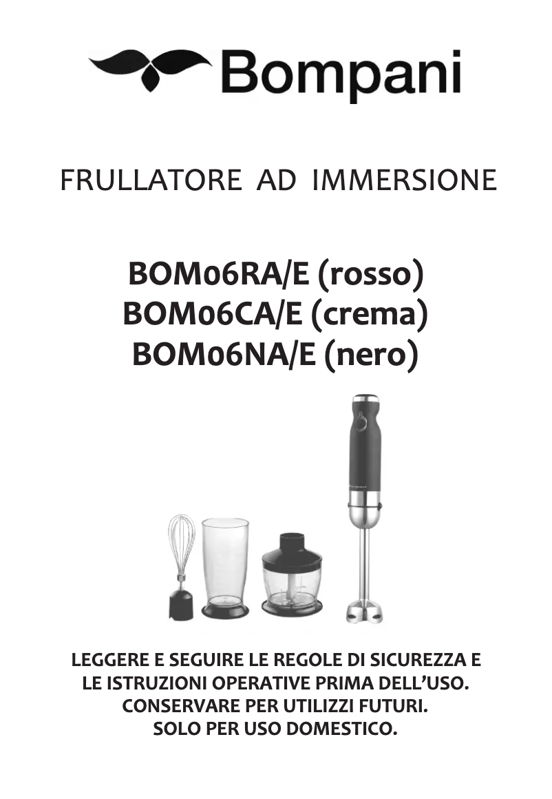 Página 1 del manual Manual de usuario Bompani BOM06CA/E