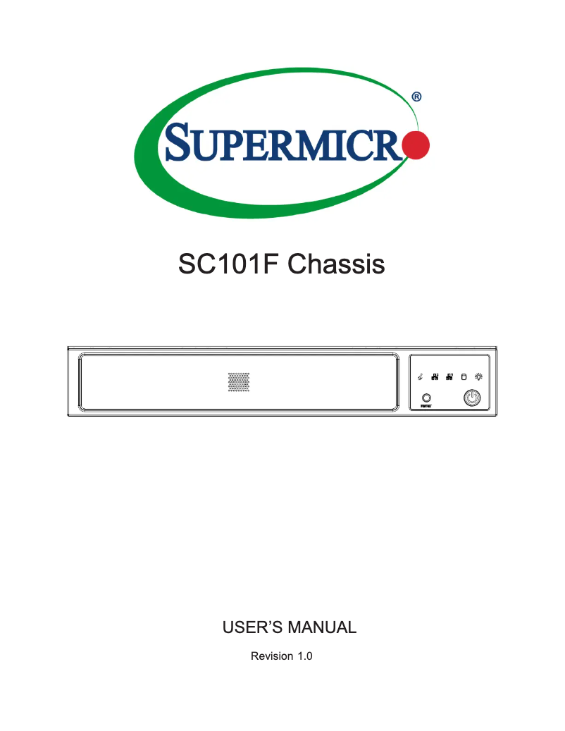 Página 1 del manual Manual de usuario Supermicro SuperChassis 101F