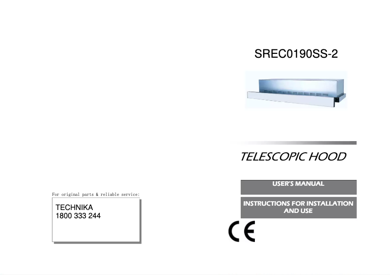 Imagen de la primera página del manual del dispositivo SREC0190SS-2