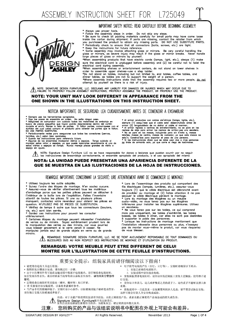 Imagen de la primera página del manual del dispositivo L725049