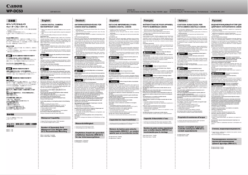 Imagen de la primera página del manual del dispositivo WP-DC53