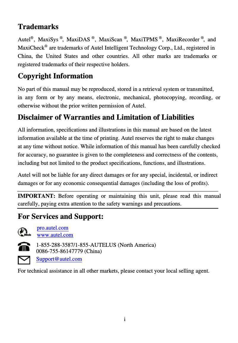 Imagen de la primera página del manual del dispositivo MaxiCheck Pro