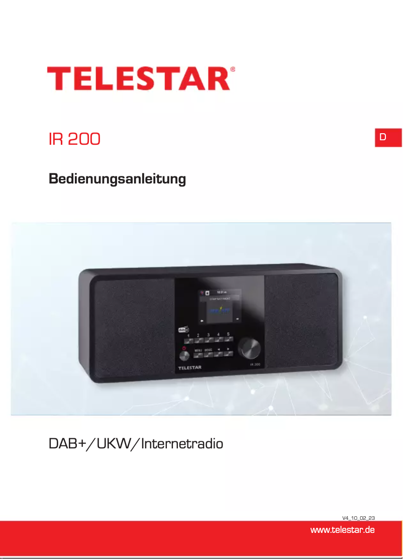 Página 1 del manual Manual de usuario Telestar IR 200