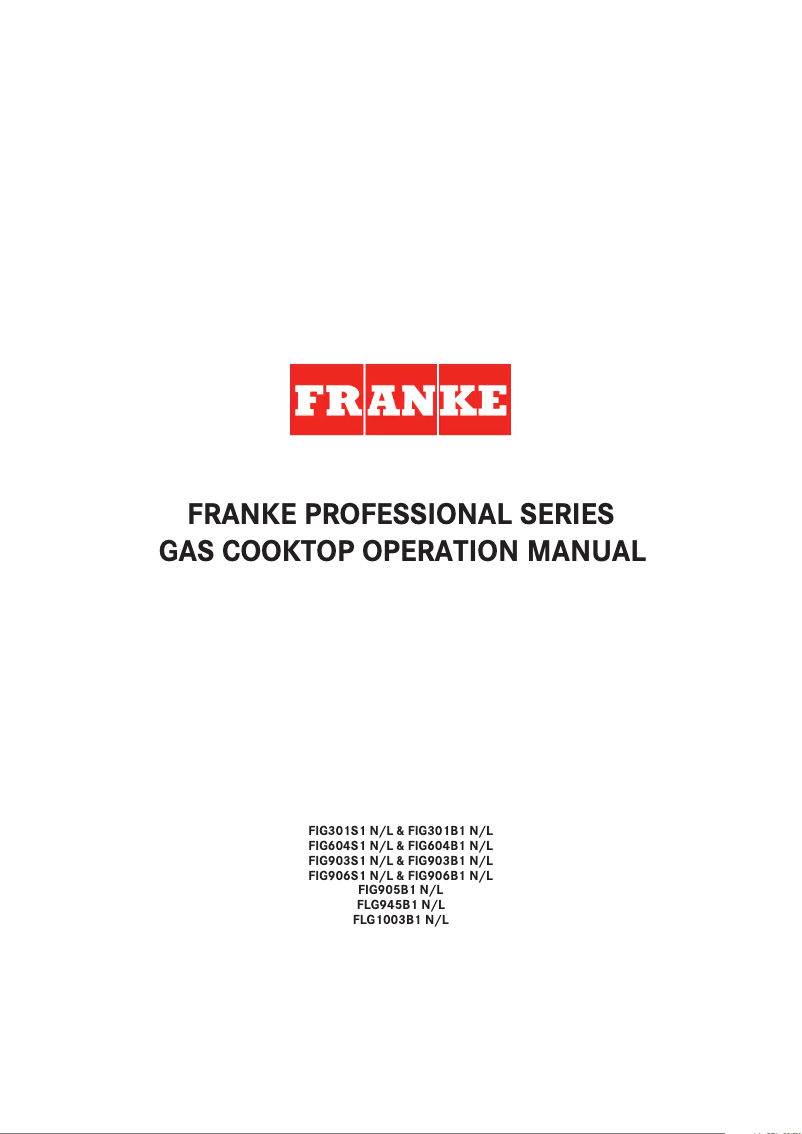 Página 1 del manual Manual de usuario Franke FLG945B1N