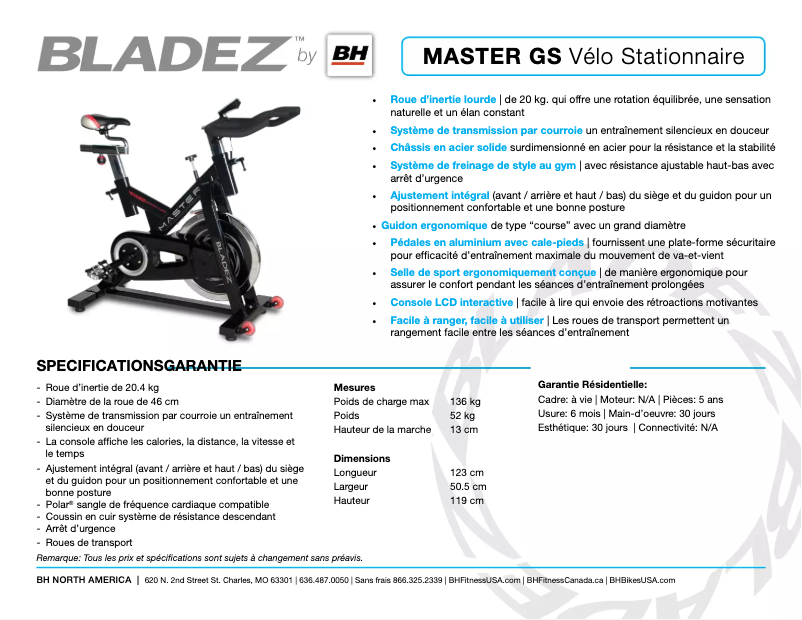 Página nº 1 - Ficha técnica Bladez Master GS