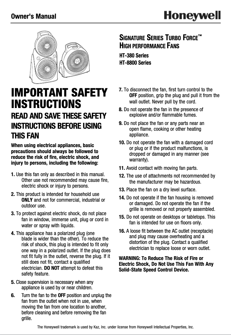 Imagen de la primera página del manual del dispositivo HT350