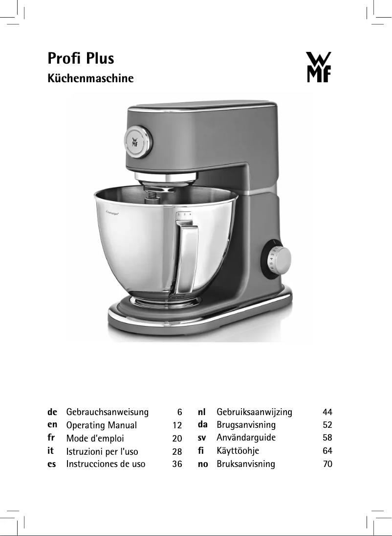 Página 1 del manual Manual de usuario WMF Profi Plus