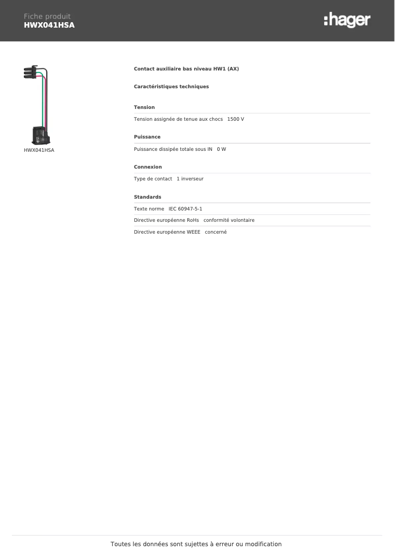 Imagen de la primera página del manual del dispositivo HWX041HSA