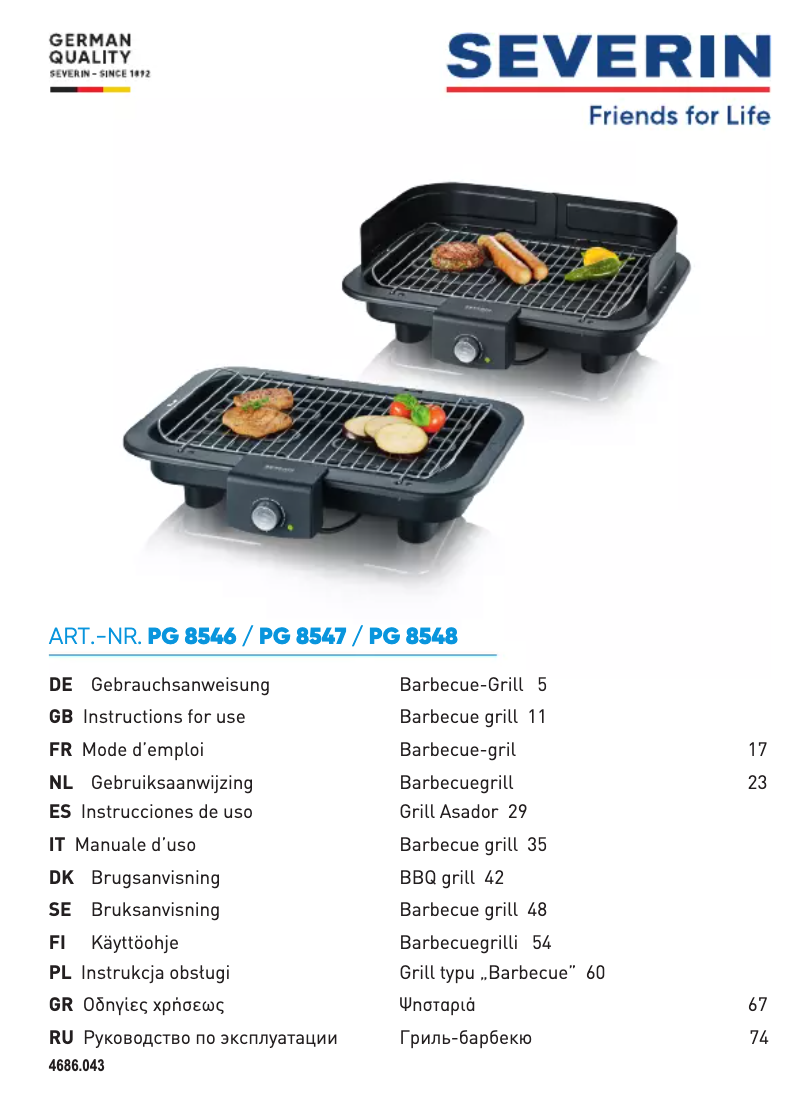 Página nº 1 - Manual de usuario Severin PG 8547