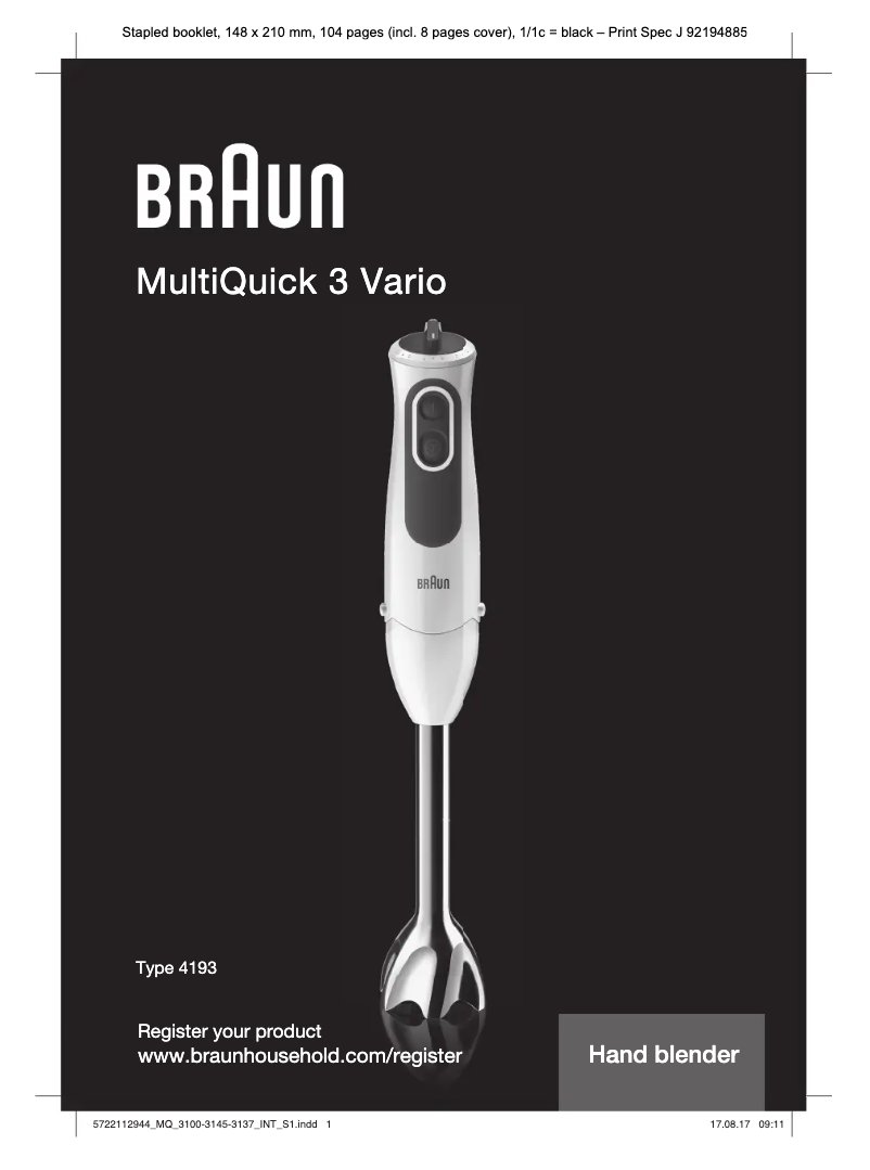 Página nº 1 - Manual de usuario Braun MultiQuick 3 MQ3126