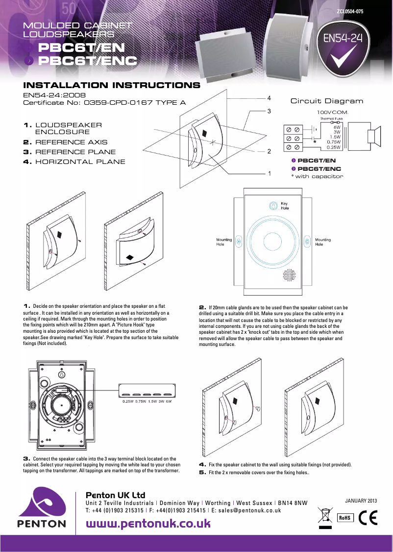 Imagen de la primera página del manual del dispositivo PBC6T/ENC