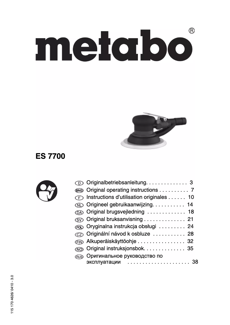 Página nº 1 - Manual de usuario Metabo ES 7700