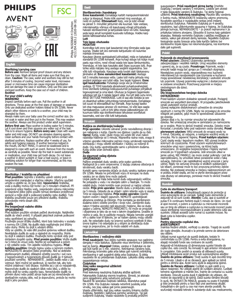 Imagen de la primera página del manual del dispositivo Avent SCF228