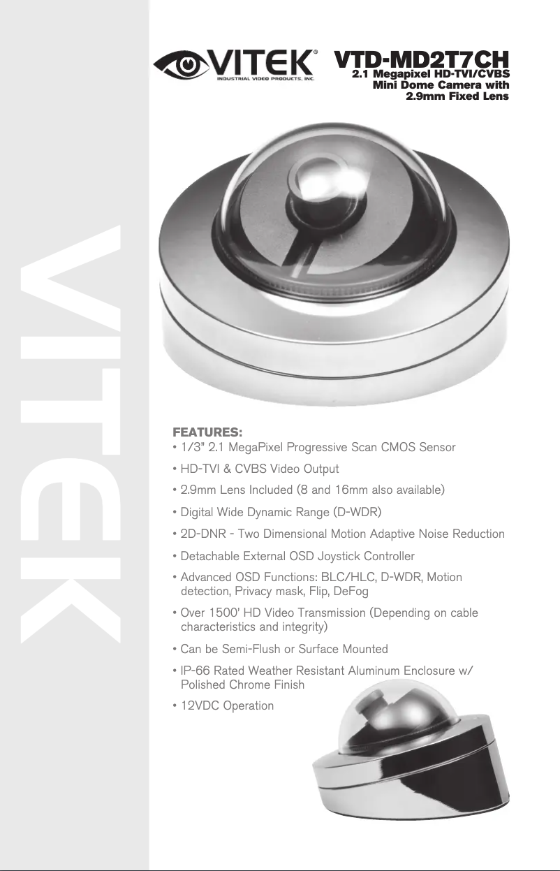 Imagen de la primera página del manual del dispositivo VTD-MD2TCH