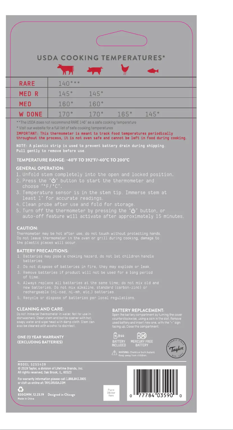 Imagen de la primera página del manual del dispositivo 5255439