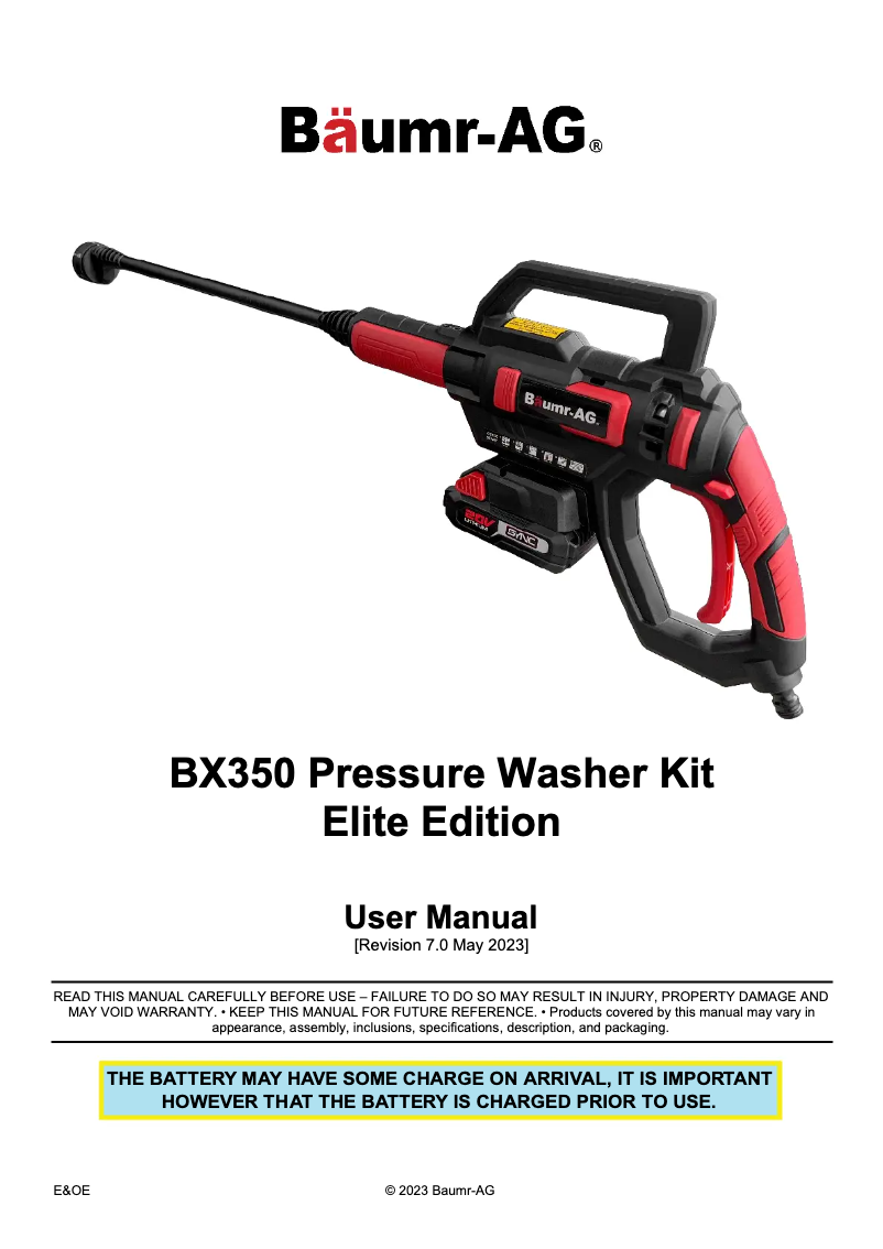 Página nº 1 - Manual de usuario Baumr-AG BX350