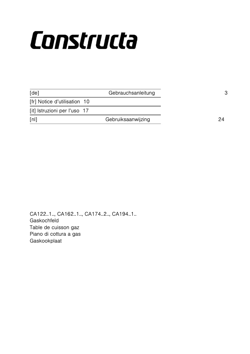 Página 1 del manual Manual de usuario Constructa CA174652