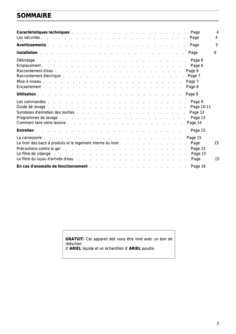 Página 1 del manual Manual de usuario Arthur Martin-Electrolux AW 975 L