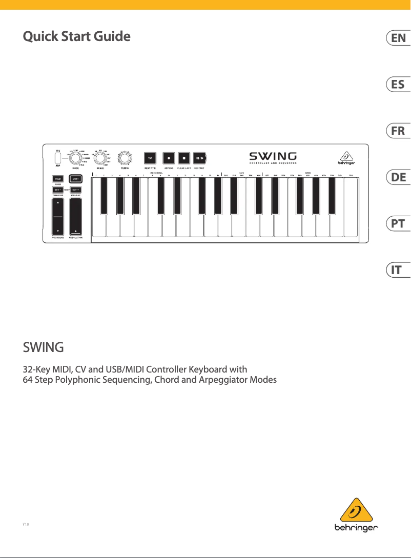 Imagen de la primera página del manual del dispositivo SWING