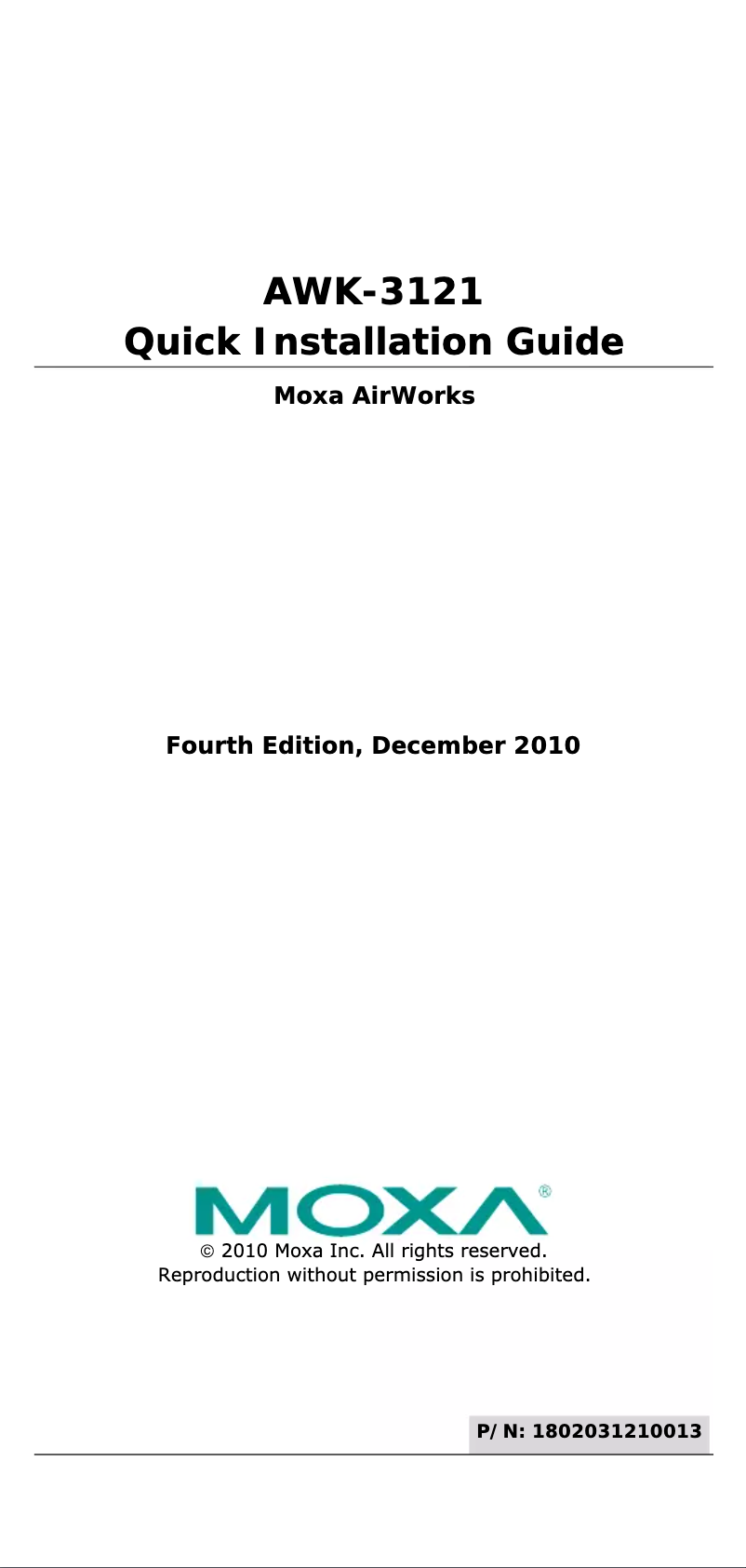 Página 1 del manual Manual de usuario Moxa AWK-3121