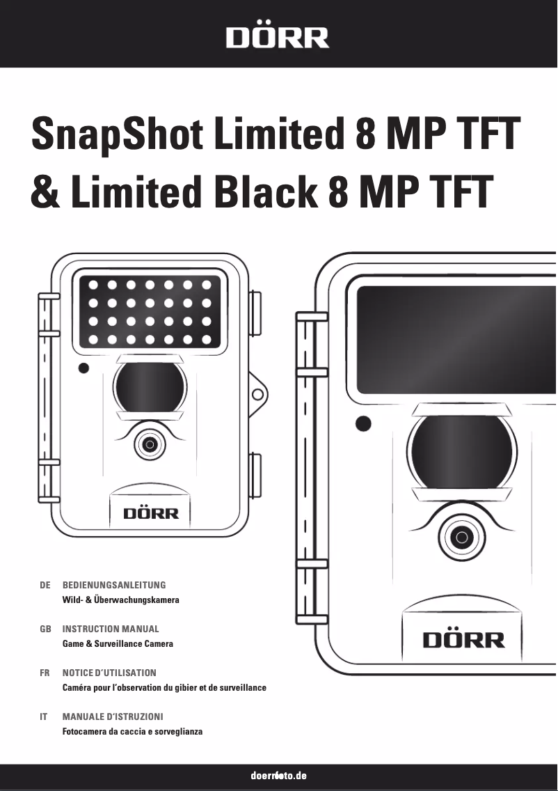 Imagen de la primera página del manual del dispositivo SnapShot Limited 8MP TFT