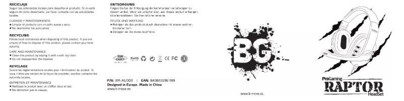 Imagen de la primera página del manual del dispositivo Raptor