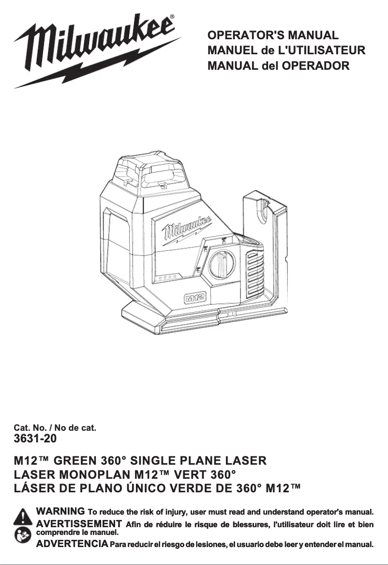 Página 1 del manual Manual de usuario Milwaukee M12 3631-21