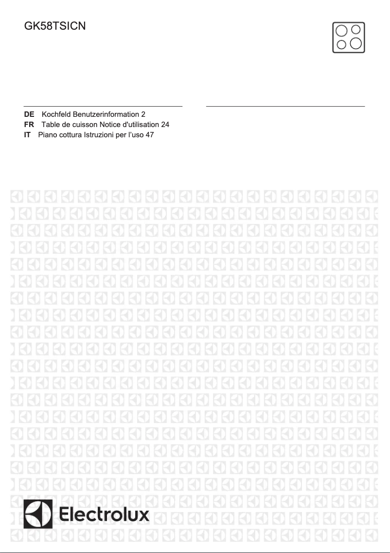 Imagen de la primera página del manual del dispositivo GK58TSICN