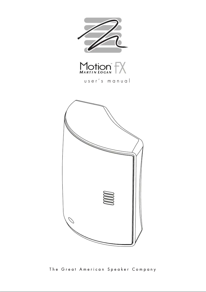 Imagen de la primera página del manual del dispositivo Motion FX