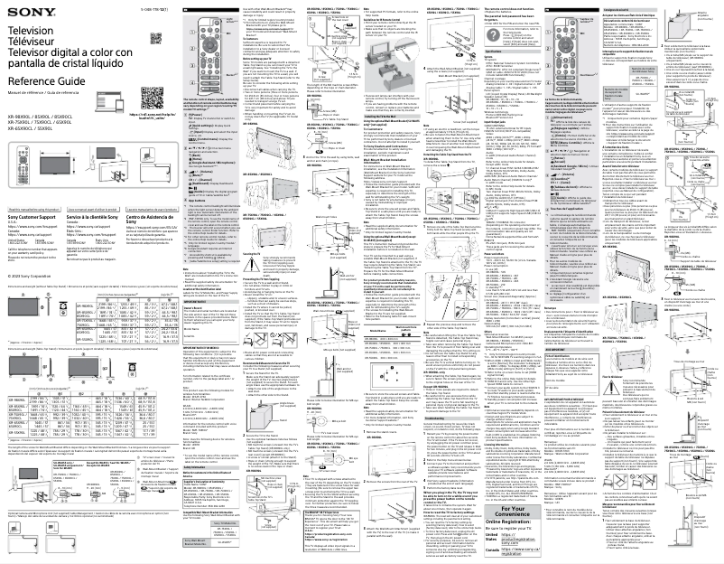 Imagen de la primera página del manual del dispositivo XR-75X90CL