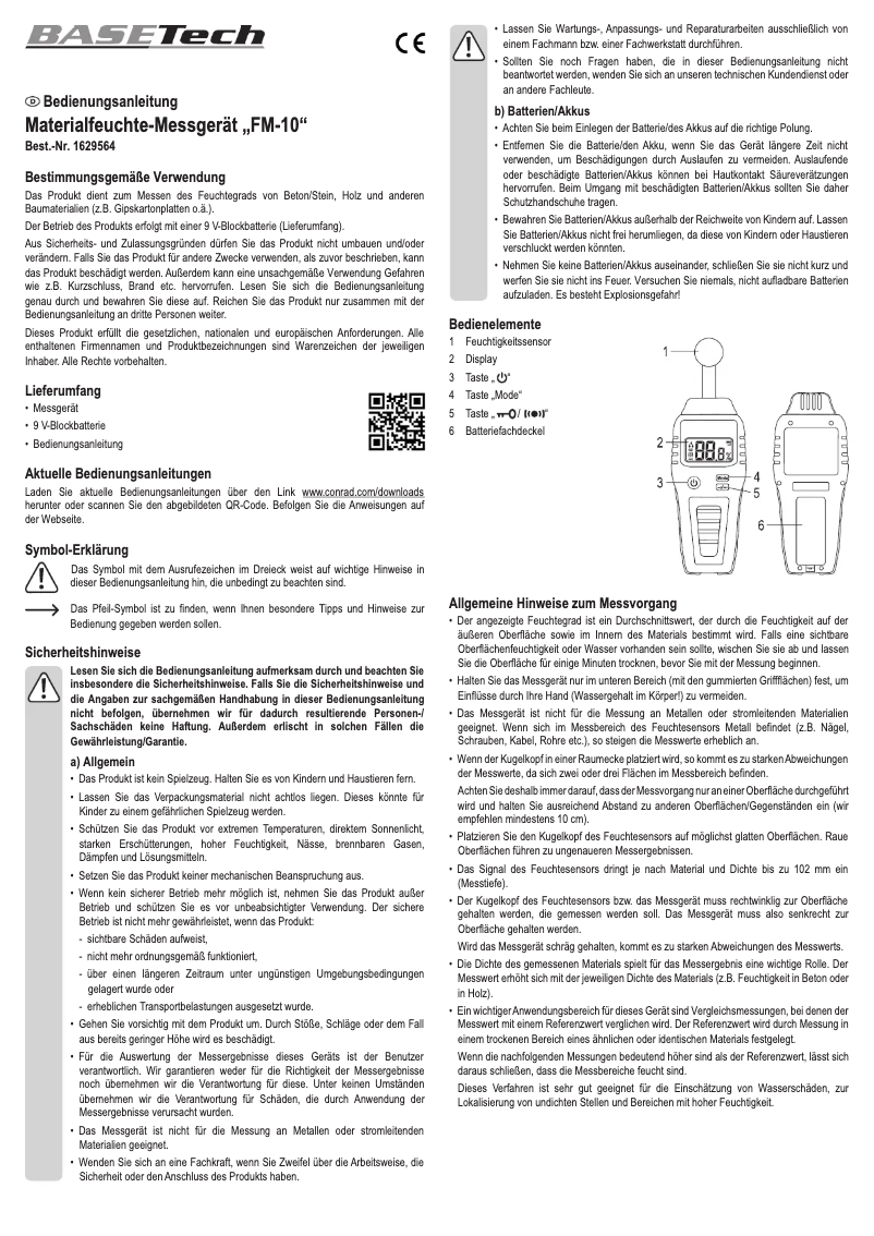 Imagen de la primera página del manual del dispositivo FM-10