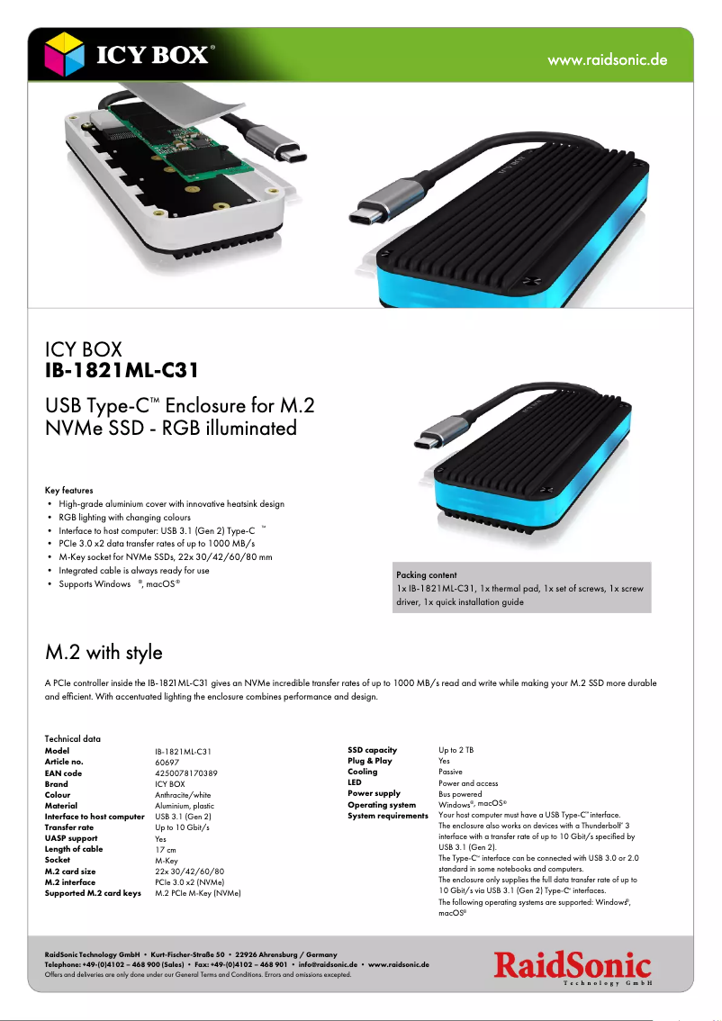 Imagen de la primera página del manual del dispositivo IB-1821ML-C31