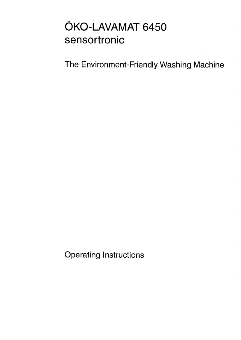 Página 1 del manual Manual de usuario AEG Lavamat Princess 803