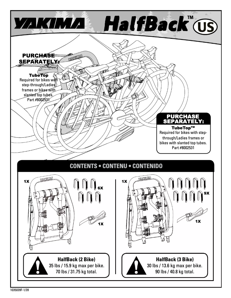 Página nº 1 - Manual de usuario Yakima HalfBack